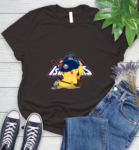 NHL Pikachu Hockey Sports New York Islanders Women's T-Shirt 8