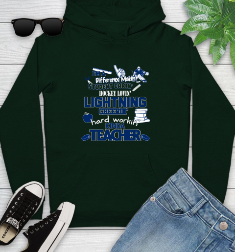 Tampa Bay Lightning NHL I'm A Difference Making Student Caring Hockey Loving Kinda Teacher Youth Hoodie 14