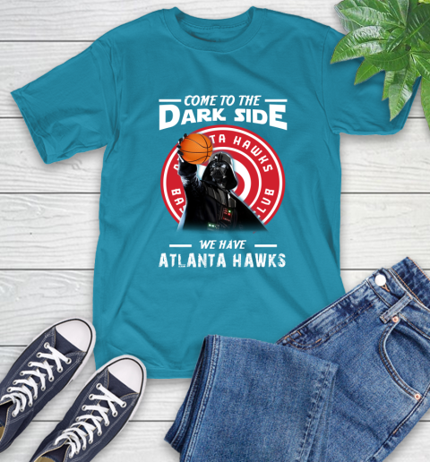 NBA Come To The Dark Side We Have Atlanta Hawks Star Wars Darth Vader Basketball T-Shirt 9
