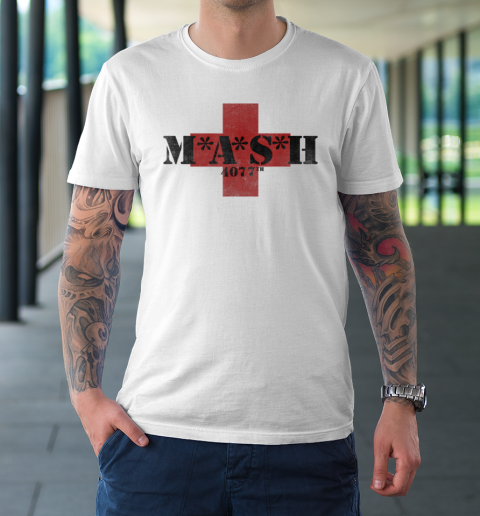 Army 4077th in Red Cross Mash Vintage Military T-Shirt