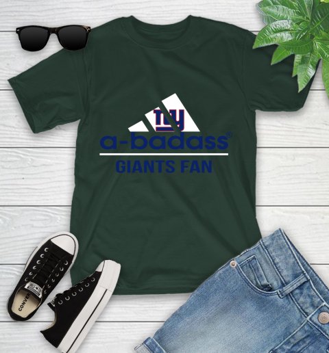 NFL A Badass New York Giants Fan Adidas Football Sports Youth T-Shirt 5