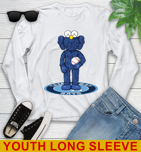 MLB Baseball Tampa Bay Rays Kaws Bff Blue Figure Shirt Youth Long Sleeve