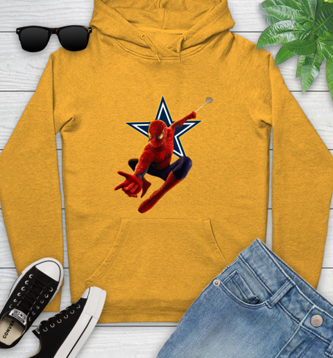 NFL Spider Man Avengers Endgame Football Dallas Cowboys Youth Hoodie 3
