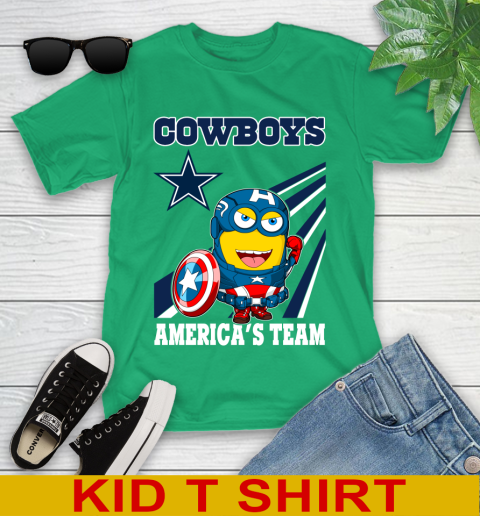 NFL Football Dallas Cowboys Captain America Marvel Avengers Minion Shirt Youth T-Shirt 7