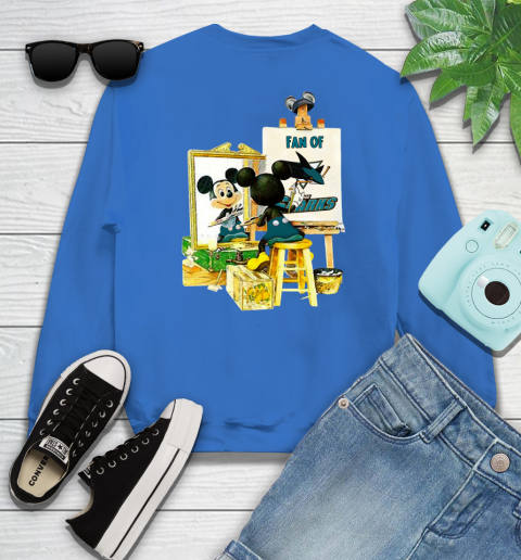 NHL Hockey San Jose Sharks Mickey Drawing Shirt 34
