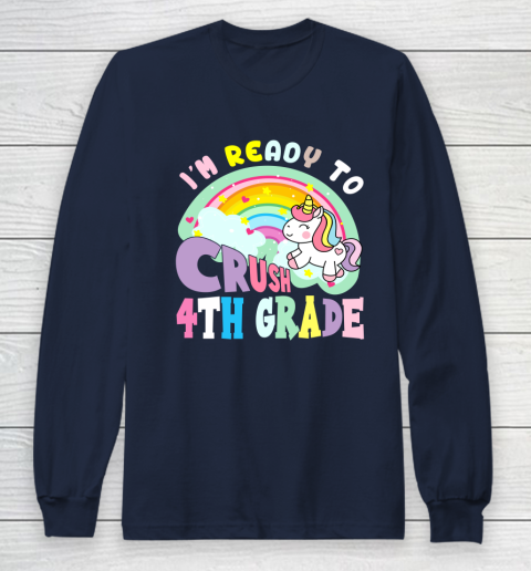 Back to school shirt ready to crush 4th grade unicorn Long Sleeve T-Shirt 10