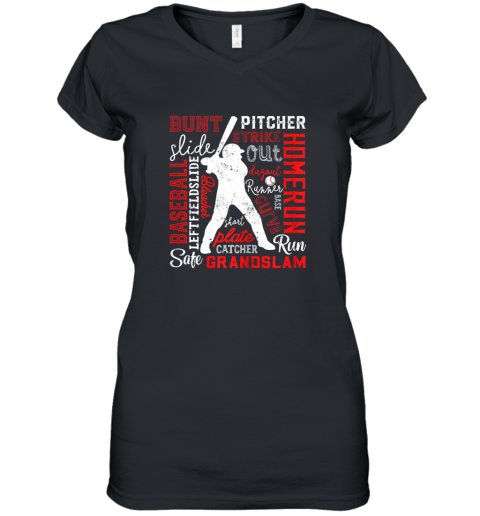 Baseball Shirt For Boys Men Gift Batter Pitcher Catcher Women's V-Neck T-Shirt