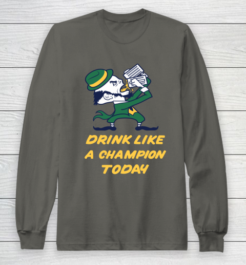 Beer Lover Funny Shirt Drink Like A Champion Today Long Sleeve T-Shirt 5