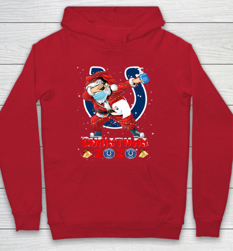 Indianapolis Colts Funny Santa Claus Dabbing Christmas 2020 NFL Hoodie 7