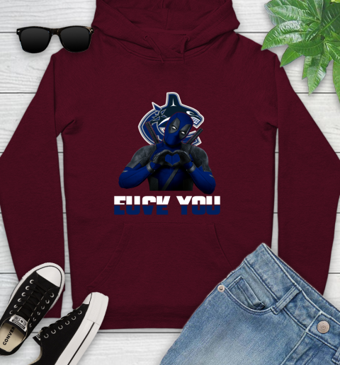NHL Vancouver Canucks Deadpool Love You Fuck You Hockey Sports Youth Hoodie 7