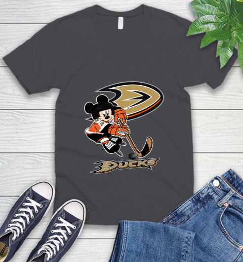 NHL Anaheim Ducks Mickey Mouse Disney Hockey T Shirt V-Neck T-Shirt 5