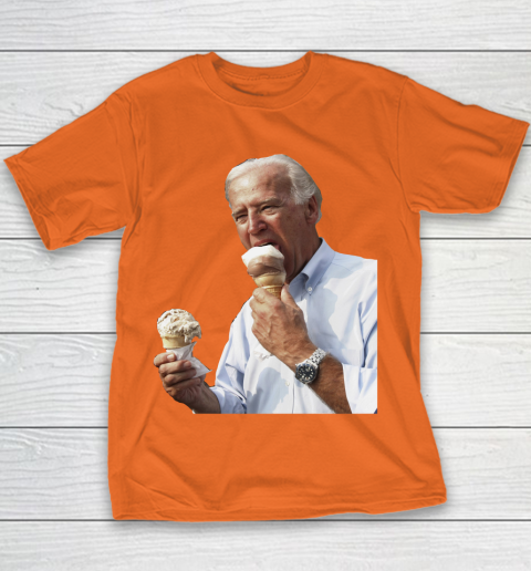 Joe Biden Eating Ice Cream Youth T-Shirt 4