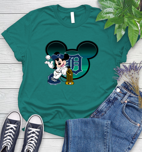 MLB Detroit Tigers The Commissioner's Trophy Mickey Mouse Disney Women's T-Shirt 12