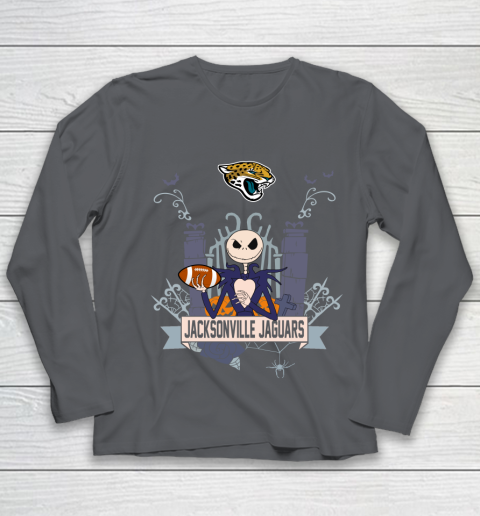 NFL Jacksonville Jaguars Football Jack Skellington Halloween Youth Long Sleeve 6