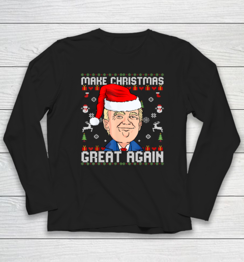 Trump 2024 Make Christmas Great Again Funny Ugly Long Sleeve T-Shirt