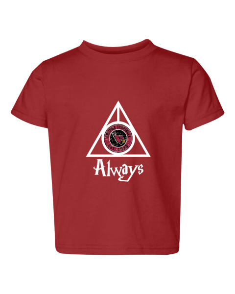 2byw always love the arizona cardinals x harry potter mashup toddler fine jersey tee 3321 96 front red