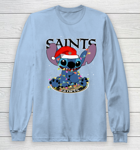 New Orleans Saints NFL Football noel stitch Christmas Long Sleeve T-Shirt 5