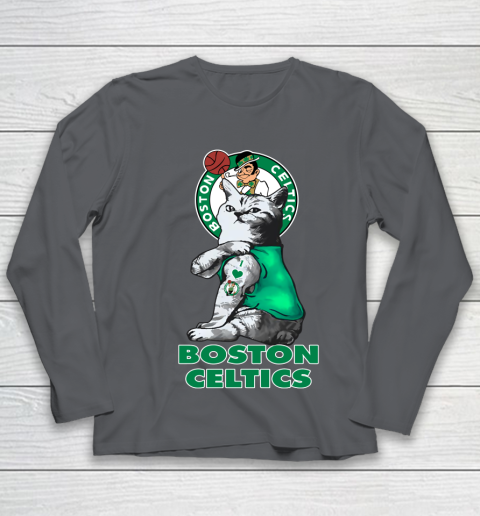 NBA Basketball My Cat Loves Boston Celtics Youth Long Sleeve 6