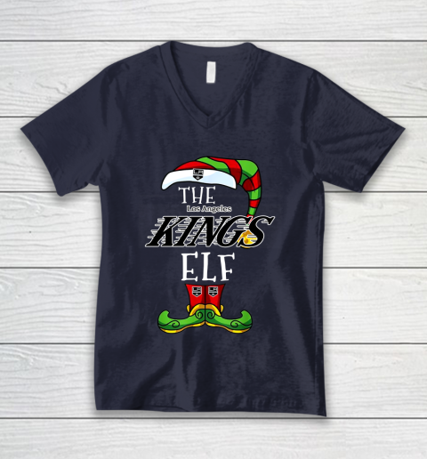 Los Angeles Kings Christmas ELF Funny NHL V-Neck T-Shirt 2
