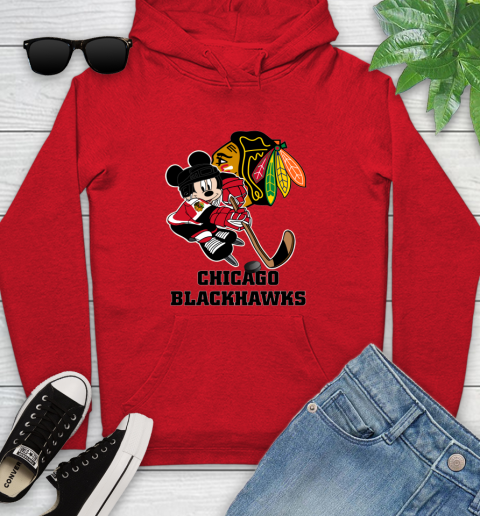 NHL Chicago Blackhawks Mickey Mouse Disney Hockey T Shirt Youth Hoodie 11