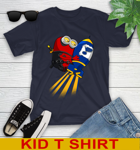 NHL Hockey St.Louis Blues Deadpool Minion Marvel Shirt Youth T-Shirt 2