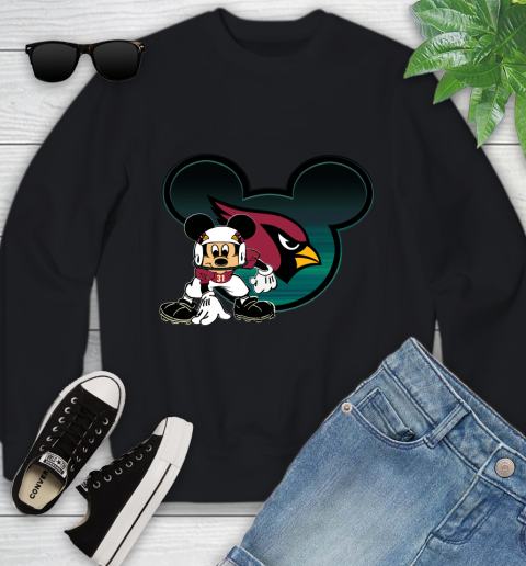 NFL Arizona Cardinals Mickey Mouse Disney Football T Shirt Youth Sweatshirt 2