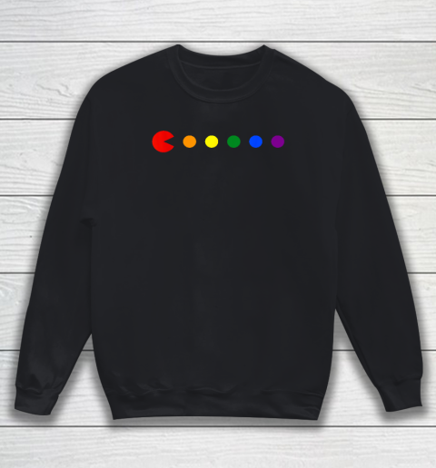 Video Game Rainbow Polka Dot Gay Pride Month LGBTQ Ally Sweatshirt
