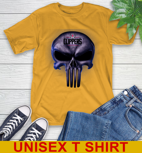 LA Clippers NBA Basketball Punisher Skull Sports T-Shirt 2