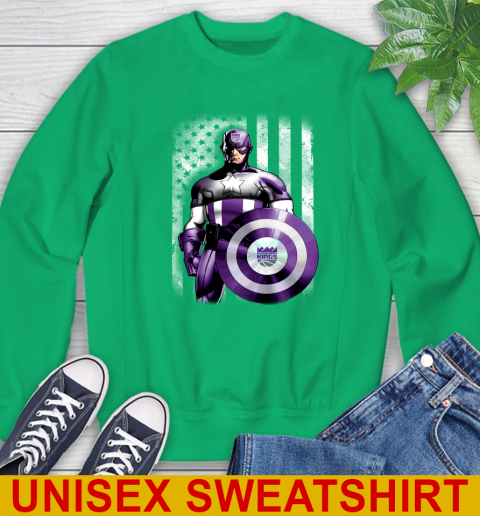 Sacramento Kings NBA Basketball Captain America Marvel Avengers American Flag Shirt Sweatshirt 8