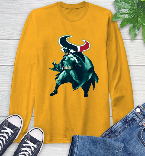 NFL Batman Football Sports Houston Texans Long Sleeve T-Shirt 3