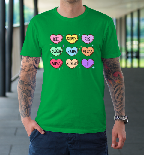 Skibidi Valentine's Day Candy Heart Funny Valentine Rizz T-Shirt 5