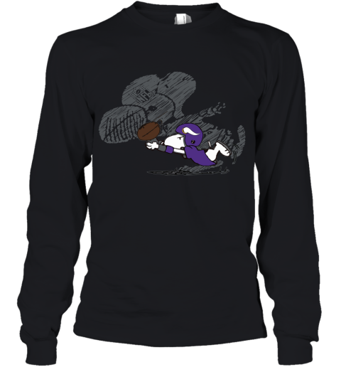 Minnesota Vikings Snoopy Plays The Football Game Youth Long Sleeve