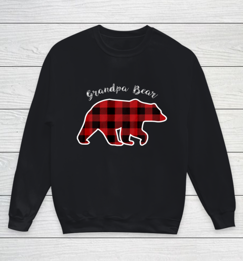 GRANDPA BEAR Men Red Plaid Christmas Pajama Family Gift Youth Sweatshirt