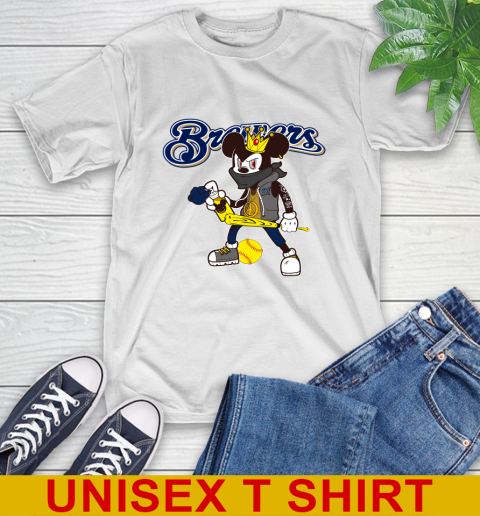Milwaukee Brewers MLB Baseball Mickey Peace Sign Sports T-Shirt
