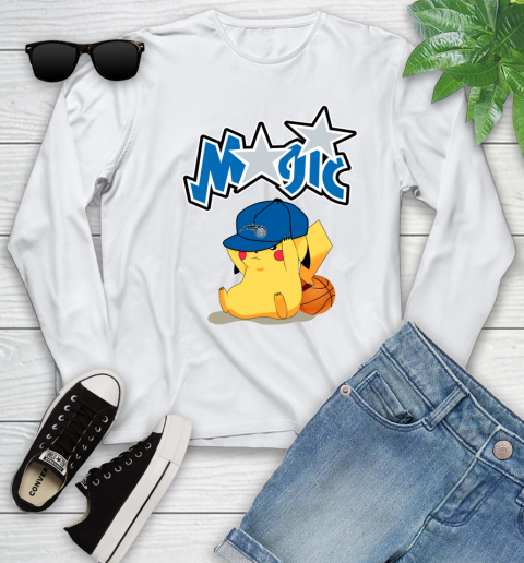 NBA Pikachu Basketball Sports Orlando Magic Youth Long Sleeve