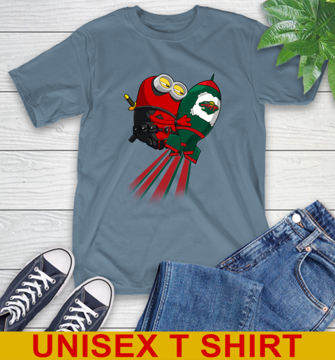 NHL Hockey Minnesota Wild Deadpool Minion Marvel Shirt T-Shirt 8
