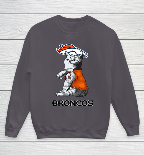 NFL Football My Cat Loves Denver Broncos Youth Sweatshirt 5
