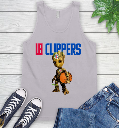 LA Clippers NBA Basketball Groot Marvel Guardians Of The Galaxy Tank Top 4