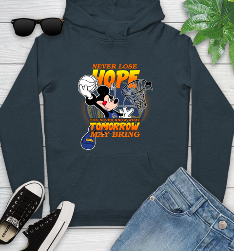 Golden State Warriors NBA Basketball Mickey Disney Never Lose Hope Youth Hoodie 10