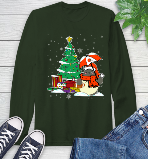 Cleveland Browns NFL Football Cute Tonari No Totoro Christmas Sports Long Sleeve T-Shirt 7