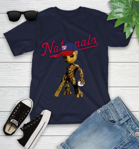 MLB Washington Nationals Groot Guardians Of The Galaxy Baseball Youth T-Shirt 3