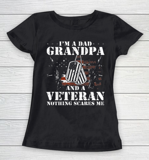 Grandpa Funny Gift Apparel  I'm A Dad Grandpa Veteran Father's Day S Women's T-Shirt