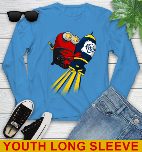 MLB Baseball Tampa Bay Rays Deadpool Minion Marvel Shirt Youth Long Sleeve 8