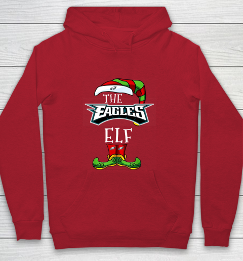 Philadelphia Eagles Christmas ELF Funny NFL Youth Hoodie 7