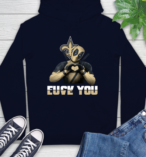 NHL New Orleans Saints Deadpool Love You Fuck You Football Sports Hoodie 3