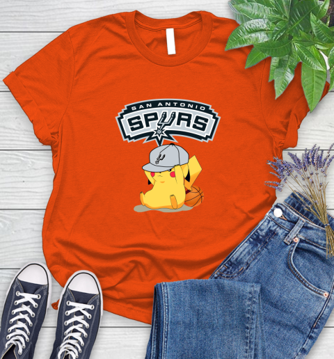 NBA Pikachu Basketball Sports San Antonio Spurs Women's T-Shirt 4