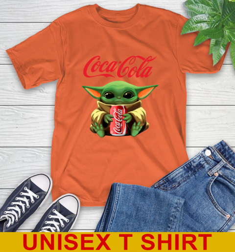 Star Wars Baby Yoda Hugs Coca Cola Soft Drink Shirt 5