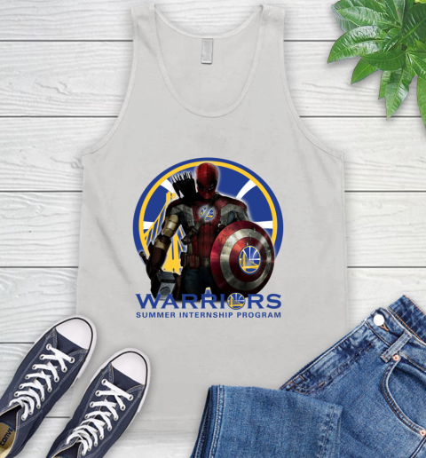 Golden State Warriors NBA Basketball Captain America Thor Spider Man Hawkeye Avengers Tank Top