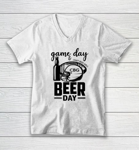 Football And Beer Day V-Neck T-Shirt