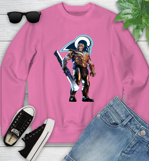 NFL Thanos Gauntlet Avengers Endgame Football Los Angeles Rams Youth Sweatshirt 7